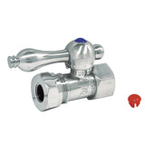 Vintage 1/2-Inch FIP x 1/2-Inch or 7/16-Inch Slip Joint Quarter-Turn Straight Shut-Off Valve