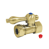 Vintage 1/2-Inch FIP x 1/2-Inch or 7/16-Inch Slip Joint Quarter-Turn Straight Shut-Off Valve