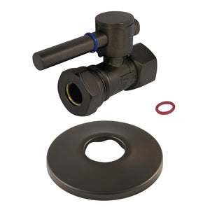1/2-Inch FIP x 1/2-Inch or 7/16-Inch Slip Joint Quarter-Turn Straight Shut-Off Valve with Flange