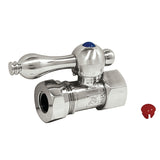 Vintage 1/2-Inch FIP x 1/2-Inch or 7/16-Inch Slip Joint Quarter-Turn Straight Shut-Off Valve