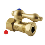Vintage 1/2-Inch FIP x 1/2-Inch or 7/16-Inch Slip Joint Quarter-Turn Straight Shut-Off Valve