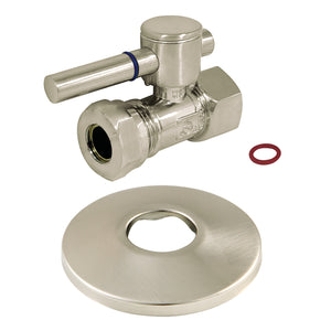 1/2-Inch FIP X 1/2-Inch or 7/16-Inch Slip Joint Quarter-Turn Straight Stop Valve with Flange