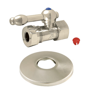 1/2-Inch FIP X 1/2-Inch or 7/16-Inch Slip Joint Quarter-Turn Straight Stop Valve with Flange