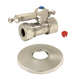 1/2-Inch FIP X 1/2-Inch or 7/16-Inch Slip Joint Quarter-Turn Straight Stop Valve with Flange