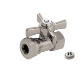 Millennium 1/2-Inch FIP x 1/2-Inch or 7/16-Inch Slip Joint Quarter-Turn Straight Stop Valve