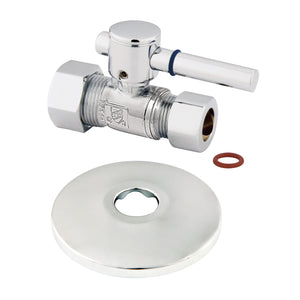 5/8-Inch OD X 1/2-Inch OD Comp Quarter-Turn Straight Stop Valve with Flange