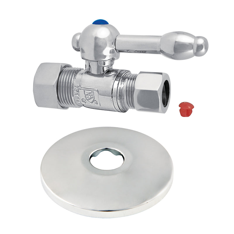 5/8-Inch O.D. Comp x 1/2-Inch O.D. Comp Quarter-Turn Straight Shut-Off Valve with Flange