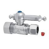 Vintage 5/8-Inch O.D. Comp x 1/2-Inch O.D. Comp Quarter-Turn Straight Shut-Off Valve