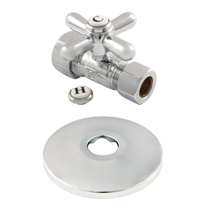 5/8-Inch OD X 1/2-Inch OD Comp Quarter-Turn Straight Stop Valve with Flange