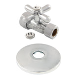 5/8-Inch OD X 1/2-Inch OD Comp Quarter-Turn Straight Stop Valve with Flange