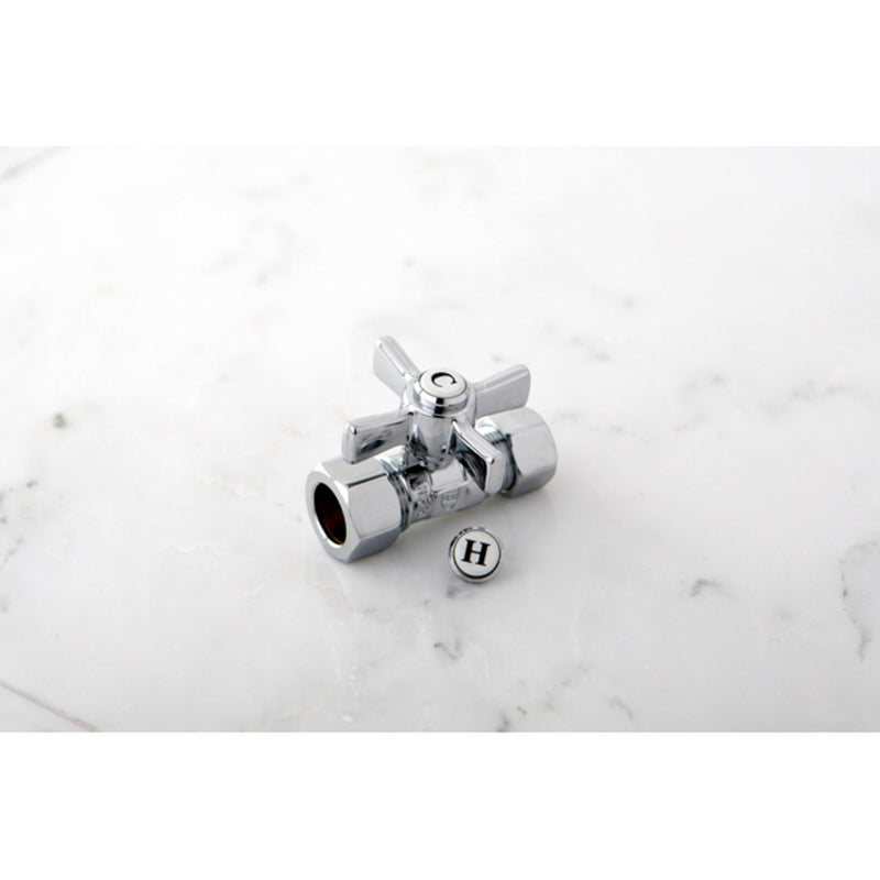 Millennium 5/8-Inch O.D. Comp x 1/2-Inch O.D. Comp Quarter-Turn Straight Shut-Off Valve