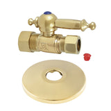 5/8-Inch OD X 1/2-Inch OD Comp Quarter-Turn Straight Stop Valve with Flange