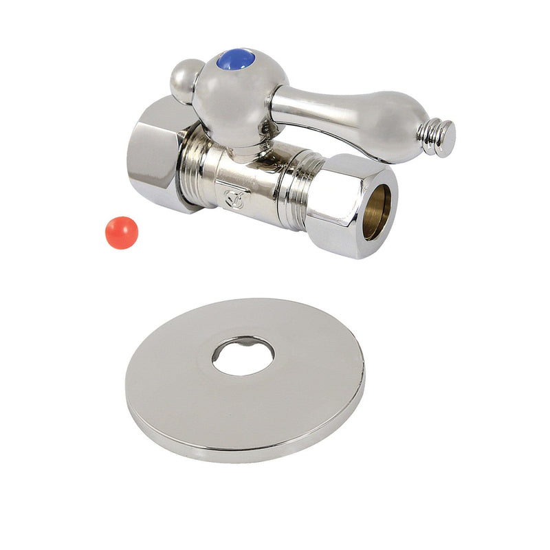5/8-Inch O.D. Comp x 1/2-Inch O.D. Comp Quarter-Turn Straight Shut-Off Valve with Flange