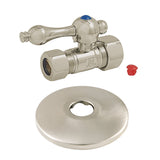 5/8-Inch O.D. Comp x 1/2-Inch O.D. Comp Quarter-Turn Straight Shut-Off Valve with Flange