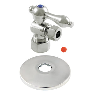 5/8-Inch X 3/8-Inch OD Comp Quarter-Turn Angle Stop Valve with Flange