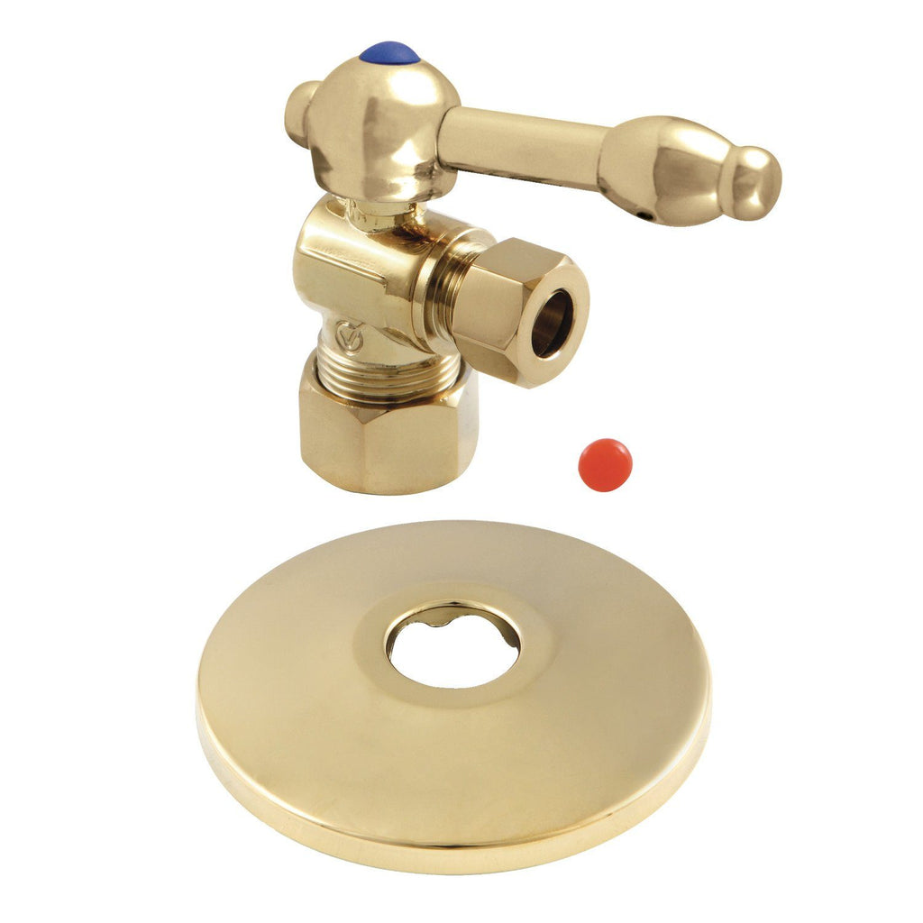 5/8-Inch X 3/8-Inch OD Comp Quarter-Turn Angle Stop Valve with Flange