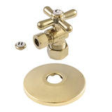 5/8-Inch O.D. Comp x 3/8-Inch O.D. Comp Quarter-Turn Angle Shut-Off Valve with Flange
