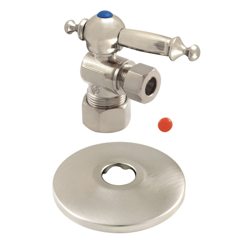 5/8-Inch O.D. Comp x 3/8-Inch O.D. Comp Quarter-Turn Angle Shut-Off Valve with Flange