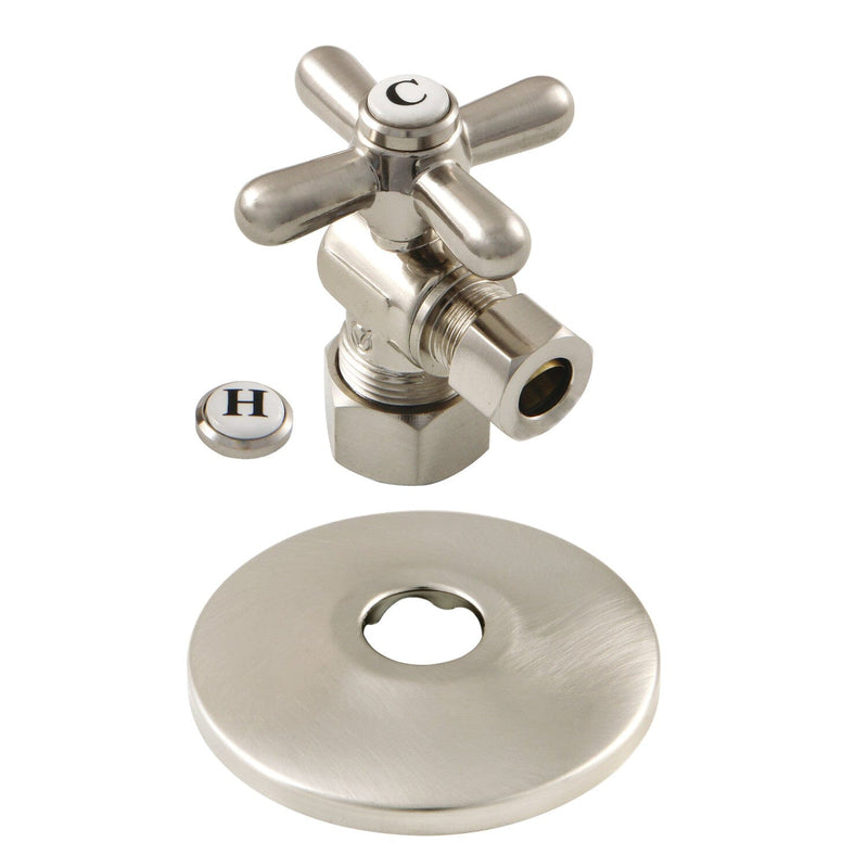 5/8-Inch O.D. Comp x 3/8-Inch O.D. Comp Quarter-Turn Angle Shut-Off Valve with Flange