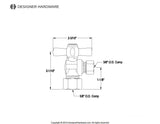 Millennium 5/8-Inch x 3/8-Inch OD Compression Quarter-Turn Angle Stop Valve