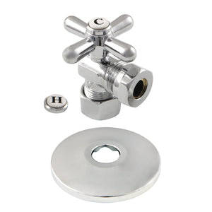 5/8-Inch O.D. Comp x 1/2-Inch or 7/16-Inch Slip Joint Quarter-Turn Angle Shut-Off Valve with Flange