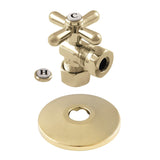 5/8-Inch OD X 1/2-Inch or 7/16-Inch Slip Joint Quarter-Turn Angle Stop Valve with Flange