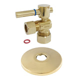 5/8-Inch OD X 1/2-Inch OD Comp Quarter-Turn Angle Stop Valve with Flange