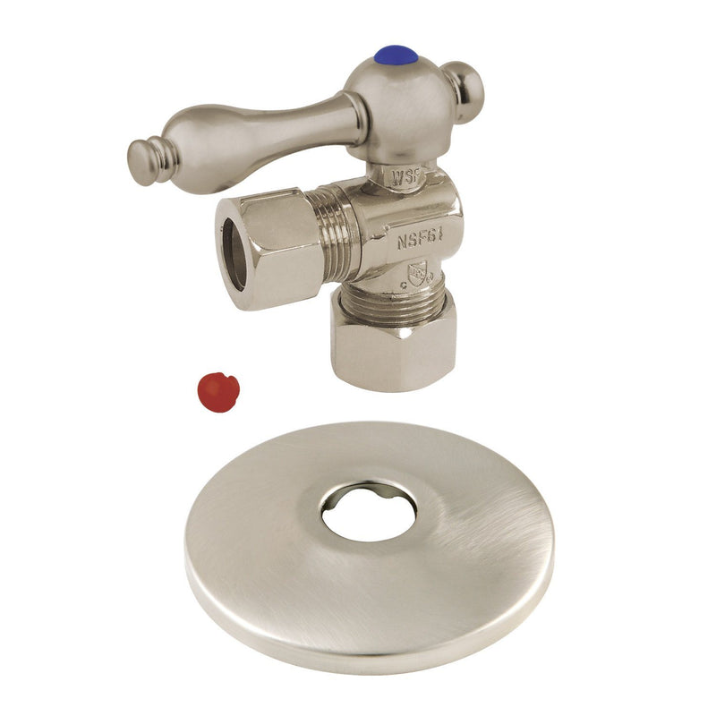 5/8-Inch O.D. Comp x 1/2-Inch O.D. Comp Quarter-Turn Angle Shut-Off Valve with Flange
