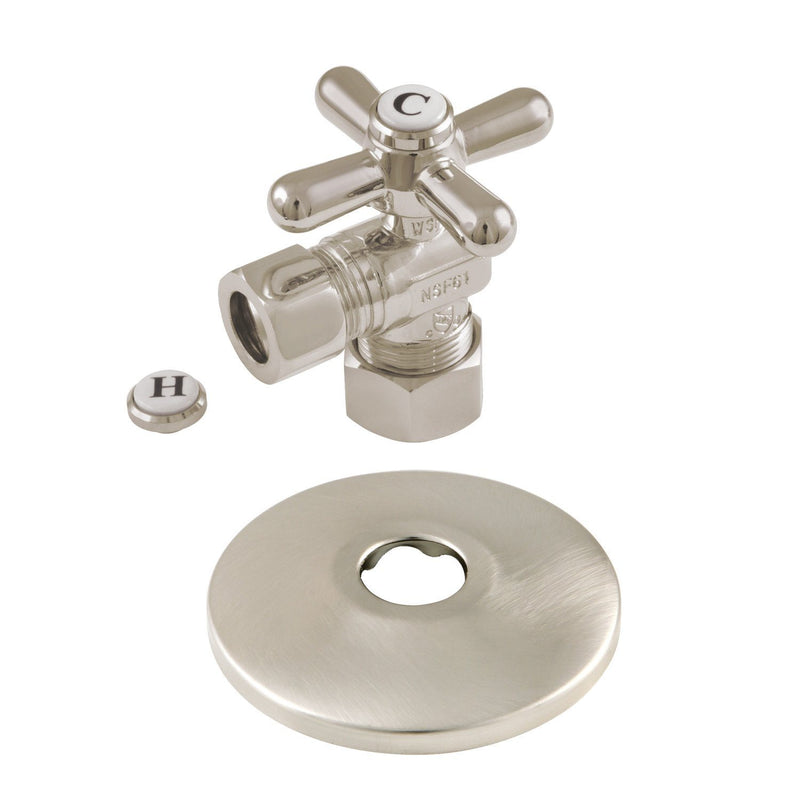 5/8-Inch O.D. Comp x 1/2-Inch O.D. Comp Quarter-Turn Angle Shut-Off Valve with Flange