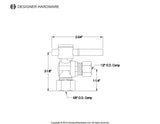 Fauceture 5/8-Inch O.D. Comp x 1/2-Inch O.D. Comp Quarter-Turn Angle Shut-Off Valve
