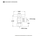Millennium 5/8-Inch O.D. Comp x 1/2-Inch O.D. Comp Quarter-Turn Angle Shut-Off Valve