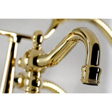 Vintage Three-Handle 2-Hole Deck-Mount Clawfoot Tub Faucet with Hand Shower
