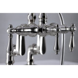 Vintage Three-Handle 2-Hole Deck-Mount Clawfoot Tub Faucet with Hand Shower