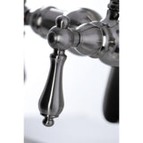 Vintage Three-Handle 2-Hole Deck-Mount Clawfoot Tub Faucet with Hand Shower
