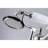 Vintage Three-Handle 2-Hole Deck-Mount Clawfoot Tub Faucet with Hand Shower