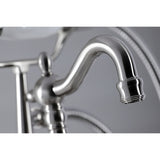 Vintage Three-Handle 2-Hole Deck-Mount Clawfoot Tub Faucet with Hand Shower