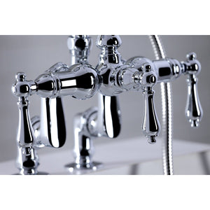 Vintage Three-Handle 2-Hole Deck-Mount Clawfoot Tub Faucet with Hand Shower