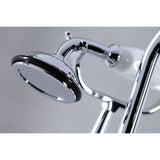Vintage Three-Handle 2-Hole Deck-Mount Clawfoot Tub Faucet with Hand Shower
