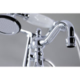 Vintage Three-Handle 2-Hole Deck-Mount Clawfoot Tub Faucet with Hand Shower