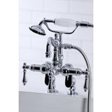 Vintage Three-Handle 2-Hole Deck-Mount Clawfoot Tub Faucet with Hand Shower