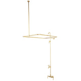 Vintage Four-Handle 2-Hole Tub Wall Mount Clawfoot Tub Faucet with Shower Enclosure