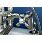 Vintage Three-Handle 2-Hole Deck-Mount Clawfoot Tub Faucet with Hand Shower