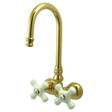 Vintage Two-Handle 2-Hole Tub Wall Mount Clawfoot Tub Faucet