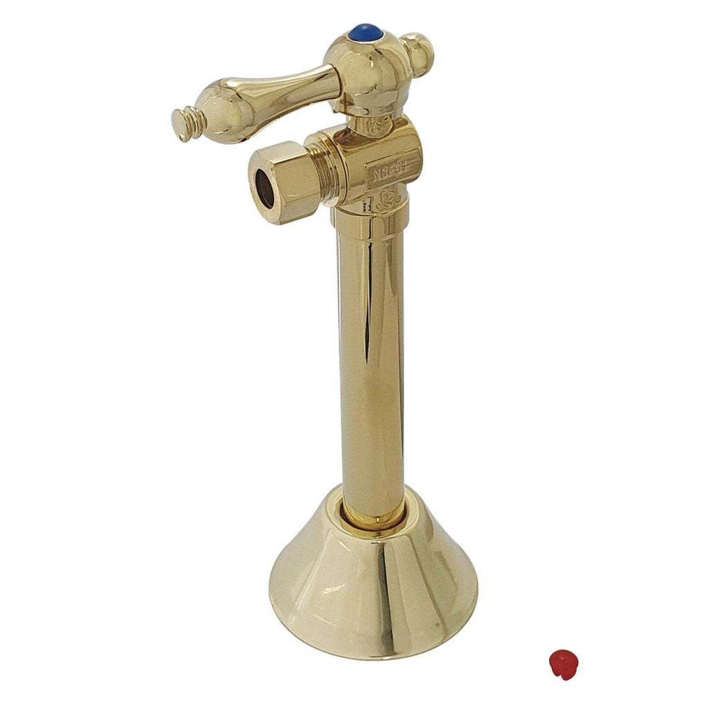 Vintage 1/2-Inch Sweat x 3/8-Inch OD Comp Quarter-Turn Angle Stop Valve with 5-Inch Extension