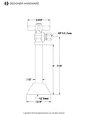 Millennium 1/2-Inch Sweat x 3/8-Inch O.D. Comp Angle Shut-Off Valve with 5-Inch Extension