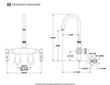 Vintage Two-Handle 2-Hole Tub Wall Mount Clawfoot Tub Faucet