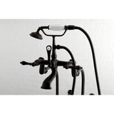 Vintage Three-Handle 2-Hole Freestanding Clawfoot Tub Faucet Package with Supply Line and Stop Valve