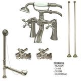 Vintage Two-Handle 2-Hole Deck Mount Clawfoot Tub Faucet Package with Hand Shower