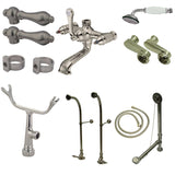Vintage Two-Handle 2-Hole Freestanding Clawfoot Tub Faucet Package with Supply Line