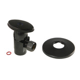 1/2"IPS x 3/8"O.D. Anti-Seize Deluxe Quarter-Turn Ceramic Hardisc Cartridge Angle Stop with Flange